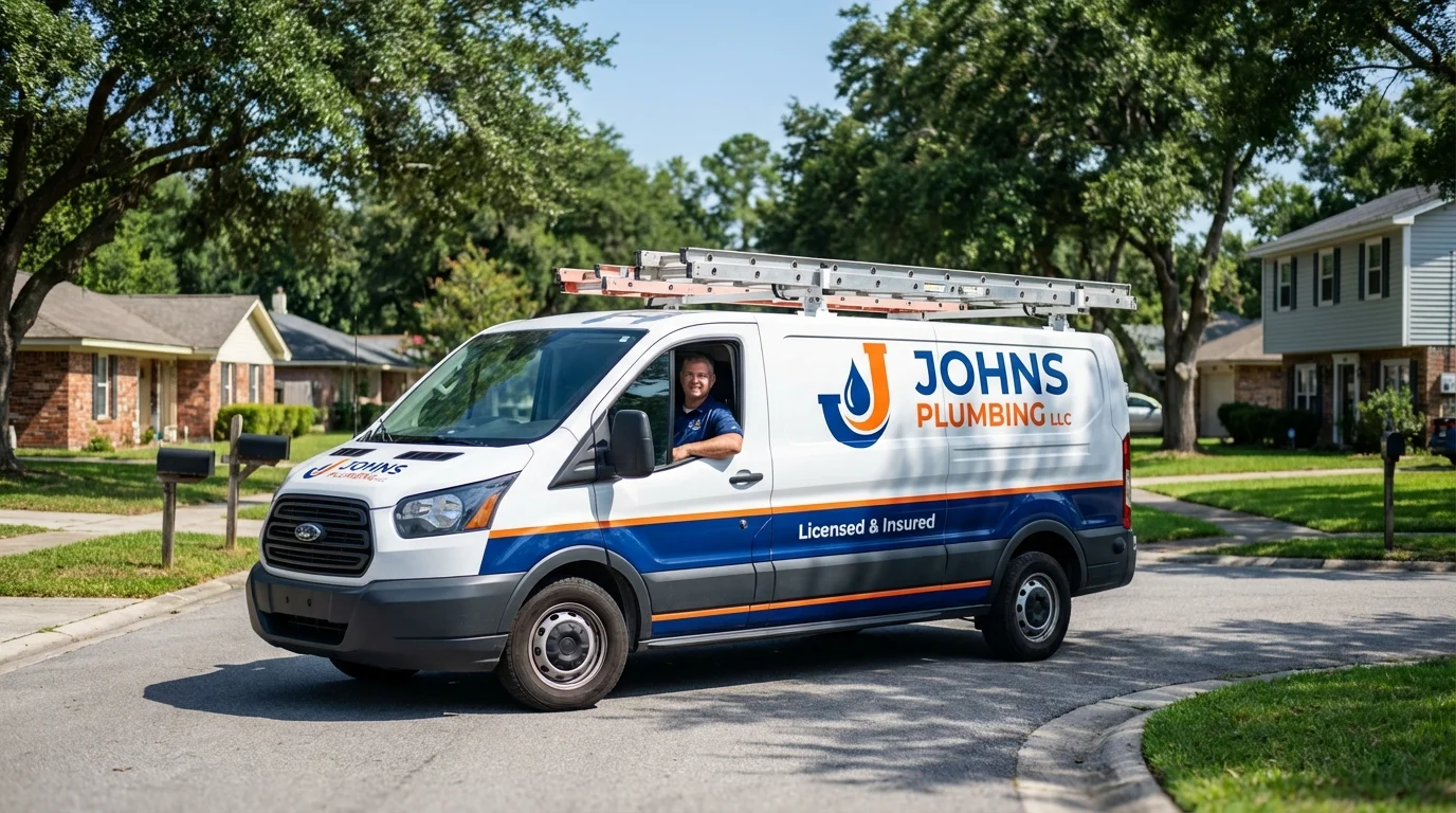 Johns Plumbing LLC service van in Leetonia, OH