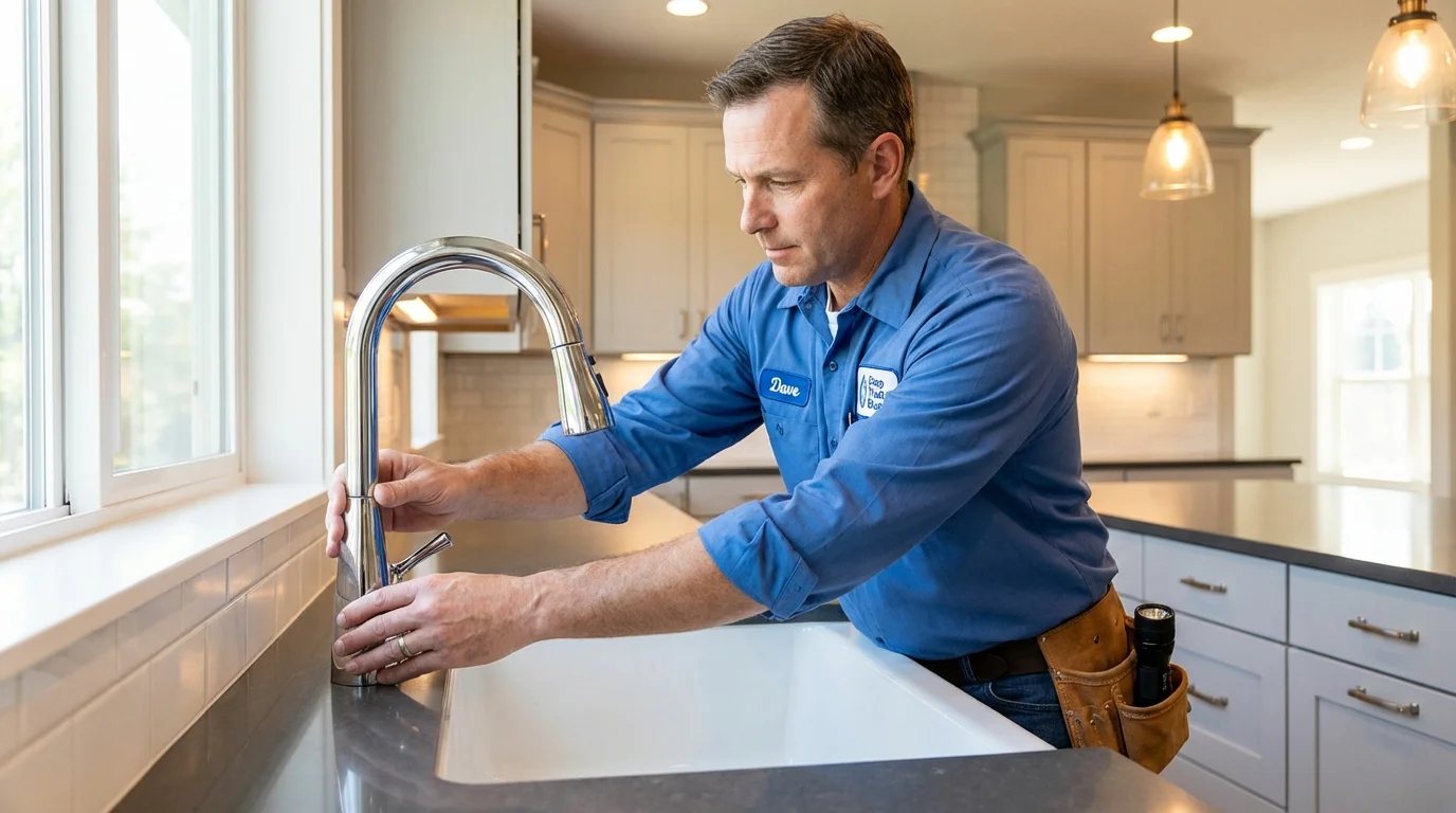 Kitchen faucet installation by Johns Plumbing LLC in Leetonia